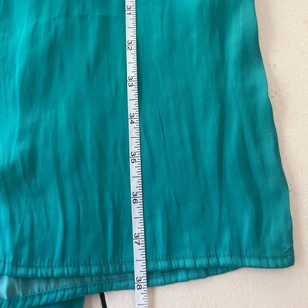 Chico’s Pleated Satin Maxi Skirt Aqua Teal Sz 00
